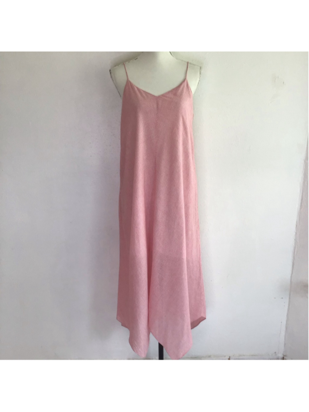 Cremieux Women Elegant Pink and White Striped Spagetti Straps Maxi Dress M
